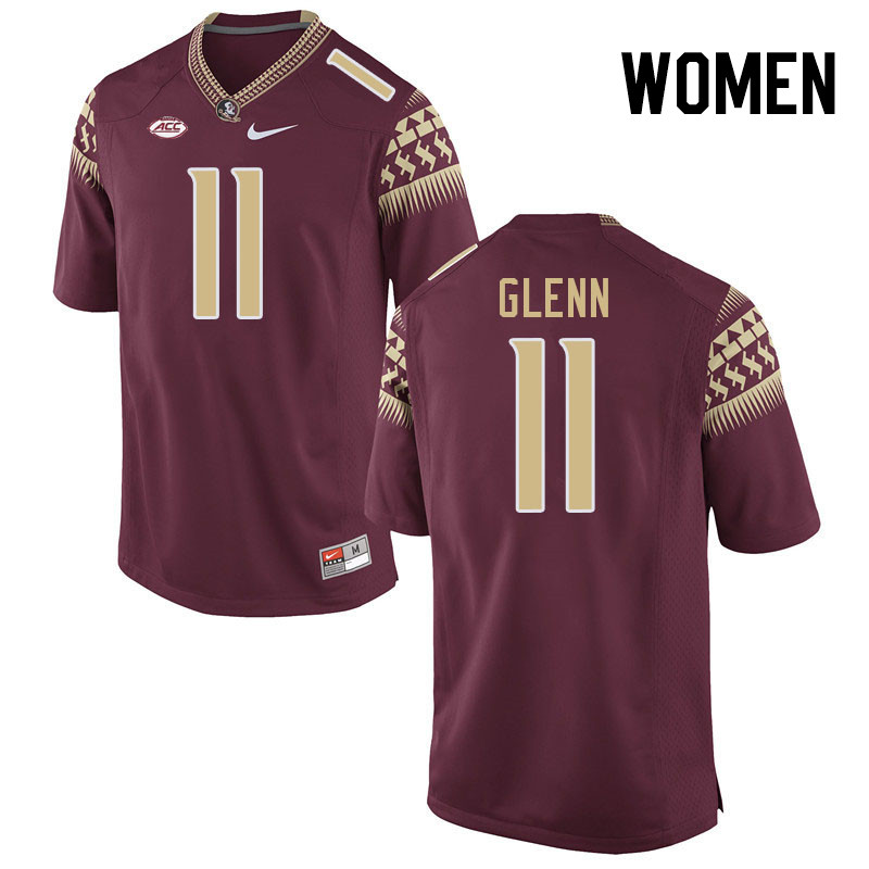 Women #11 Brock Glenn Florida State Seminoles College Football Jerseys Stitched-Garnet